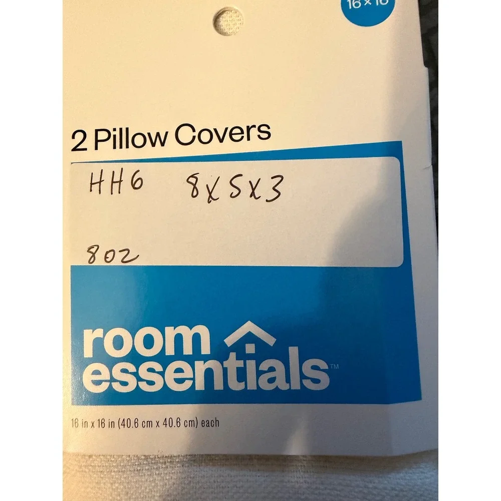 Room Essentials 2 Pack Pillow Covers 16x16 Cream Off White Textured Square New